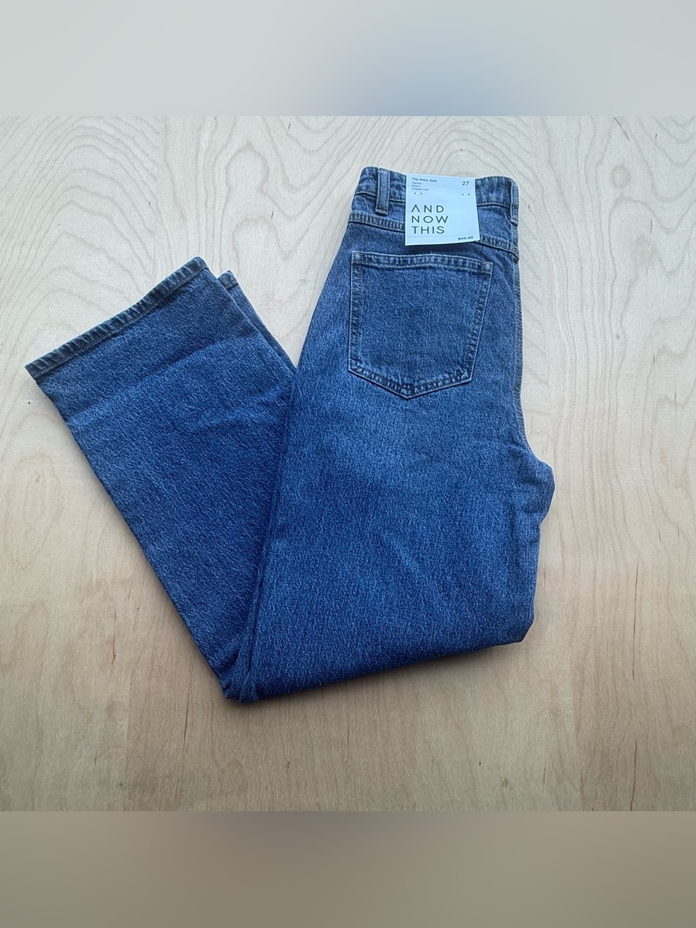 And Now This Ankle Jean High Rise Stretch Dropped Yoke Paneled Wide Leg Jeans 27
